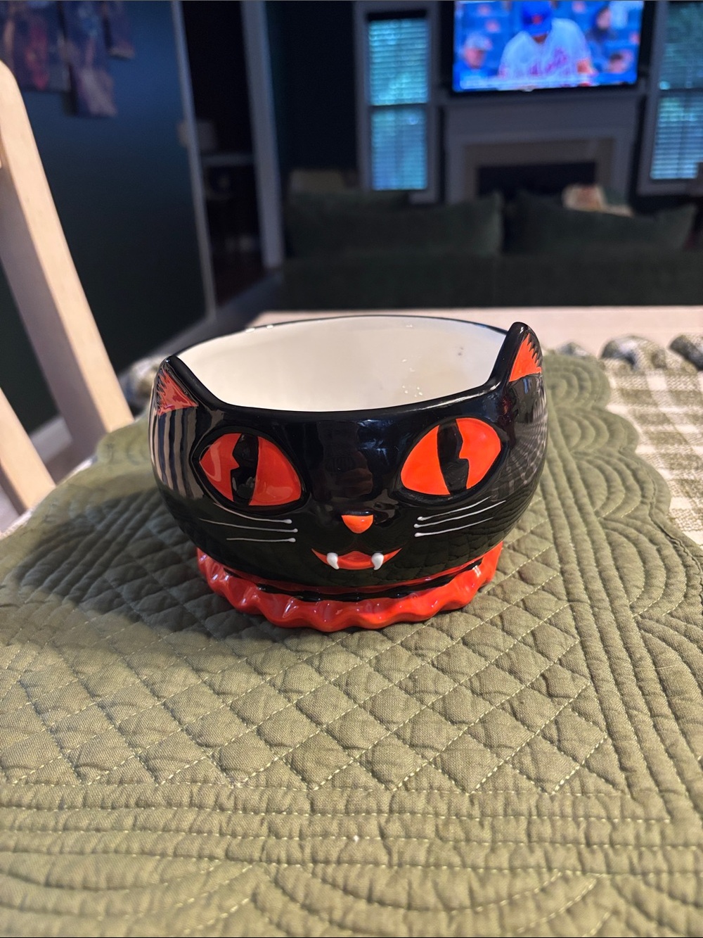 NWT Jack O Lantern Lane Cat Candy Dish Bowl